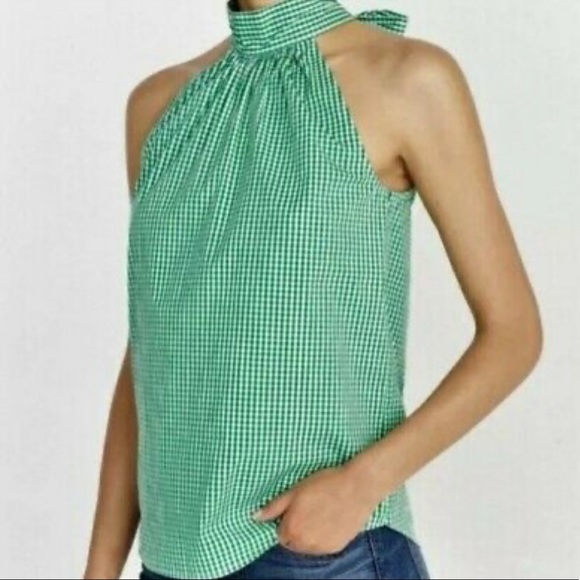 J. Crew Gingham Tie Neck Tank top - Picture 2 of 8